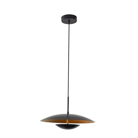 Lindby LED Pendant Light Tiama, Metal, Black/Gold, Ø 40 cm