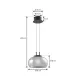 Lucande LED Pendant Light Dain, Single-Light, Smoke Gray, Glass