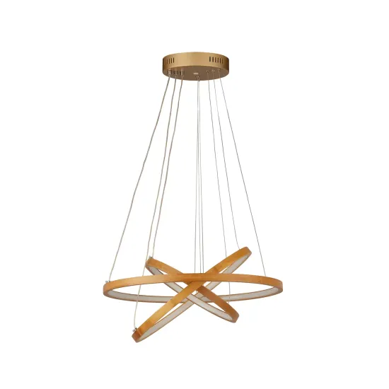 LED Pendant Light Eternity, Gold-Colored, Bamboo, Ø 50 cm
