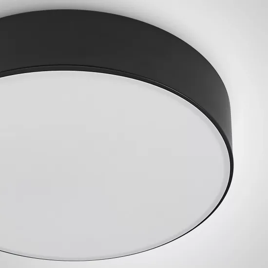 Lindby LED Ceiling Light Simera, Ø 30 cm, Black, White