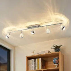 Lucande Kilio LED Spotlight, 5-Light, Chrome