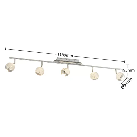 Lucande Kilio LED Spotlight, 5-Light, Chrome