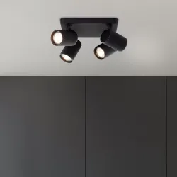 LED Ceiling Spotlight Marty, 22 cm Length, Sand Black, 4-Light