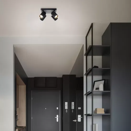 LED Ceiling Spotlight Marty, 22 cm Length, Sand Black, 4-Light