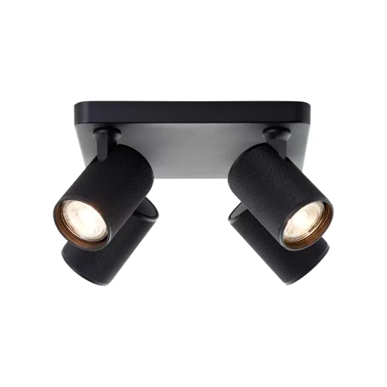 LED Ceiling Spotlight Marty, 22 cm Length, Sand Black, 4-Light