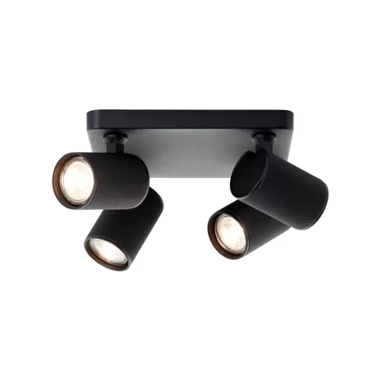 LED Ceiling Spotlight Marty, 22 cm Length, Sand Black, 4-Light