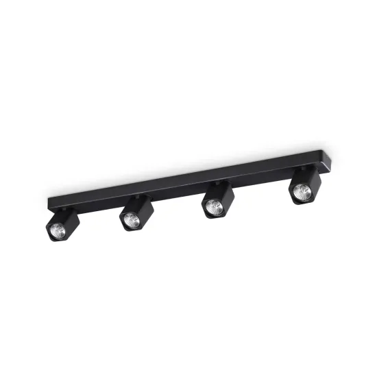 Ideal Lux Ceiling Spot Rudy Square, Black, 4-Light, Metal