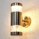 Lindby LED Outdoor Wall Lamp Lanea, 21 cm, 2-Light, Stainless Steel