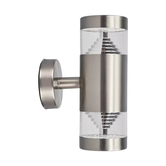 Lindby LED Outdoor Wall Lamp Lanea, 21 cm, 2-Light, Stainless Steel