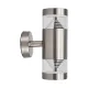 Lindby LED Outdoor Wall Lamp Lanea, 21 cm, 2-Light, Stainless Steel