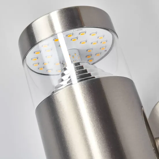 Lindby LED Outdoor Wall Lamp Lanea, 21 cm, 2-Light, Stainless Steel
