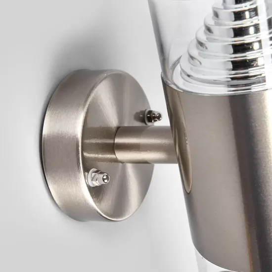Lindby LED Outdoor Wall Lamp Lanea, 21 cm, 2-Light, Stainless Steel