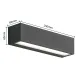 Arcchio LED Wall Lamp Lengo, 25 cm, Anthracite, Single-Light, CCT