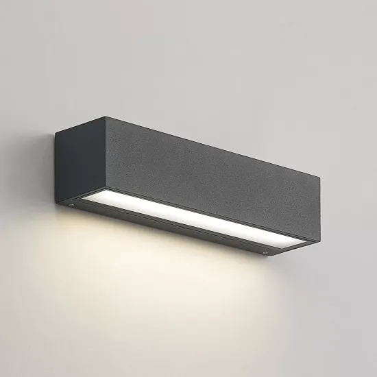 Arcchio LED Wall Lamp Lengo, 25 cm, Anthracite, Single-Light, CCT
