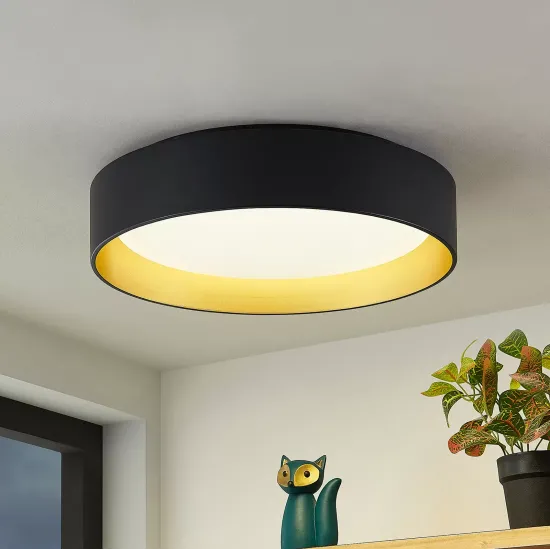 Lindby Gracjan LED Ceiling Light CCT Black / Gold