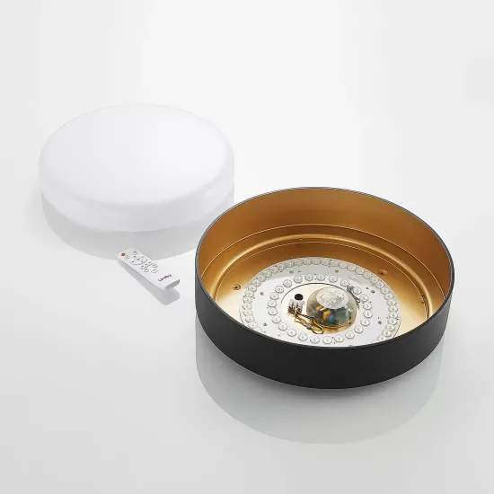 Lindby Gracjan LED Ceiling Light CCT Black / Gold