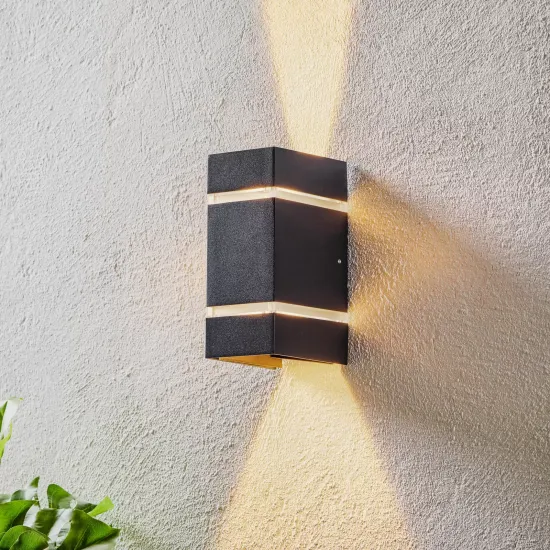 Outdoor Wall Lamp Cremona, Effect Stripes, Height 19.5 cm