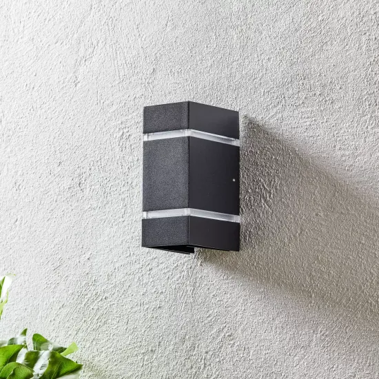 Outdoor Wall Lamp Cremona, Effect Stripes, Height 19.5 cm