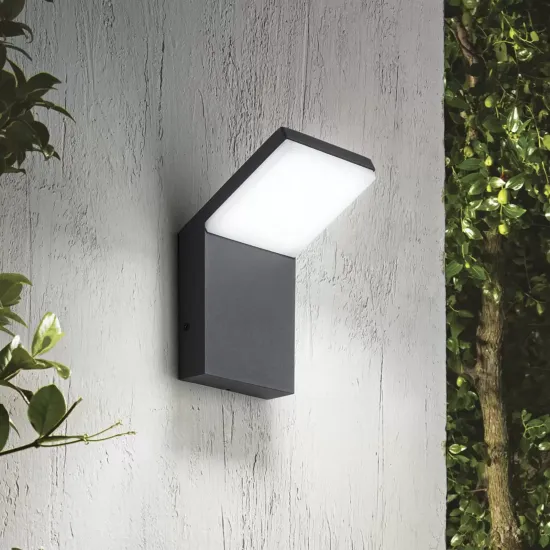 Ideal Lux LED Outdoor Wall Light Style, Anthracite, Aluminum, 4000K