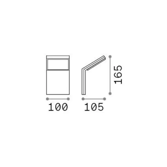 Ideal Lux LED Outdoor Wall Light Style, Anthracite, Aluminum, 4000K
