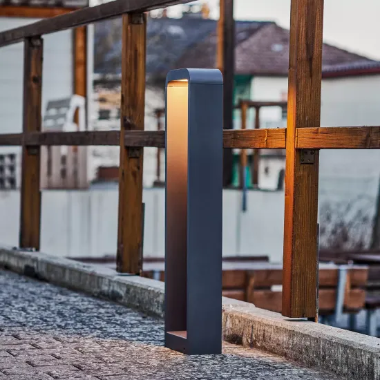 Lindby LED Pathway Light Emima, 80 cm, Anthracite, Aluminum