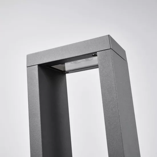 Lucande LED Pathway Lamp Jupp, Graphite Gray, Aluminum, 90 cm