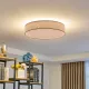 Lindby LED Ceiling Lamp Ellamina, Ø 60 cm, White, Fabric