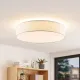 Lindby LED Ceiling Lamp Ellamina, Ø 60 cm, White, Fabric