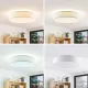 Lindby LED Ceiling Lamp Ellamina, Ø 60 cm, White, Fabric