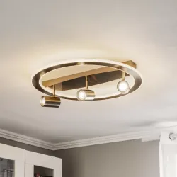 Lindby Berisha LED Ceiling Lamp, 4-Light, Nickel