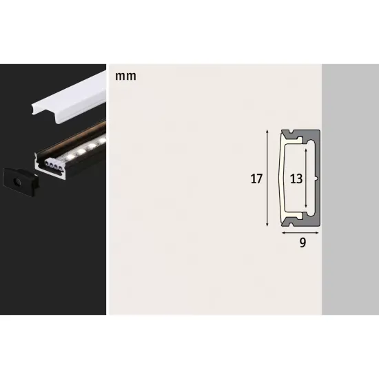 Paulmann Basic Profile, black, white, 2m