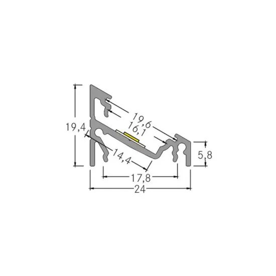 BRUMBERG corner profile for mounting, 2 meters in length, white