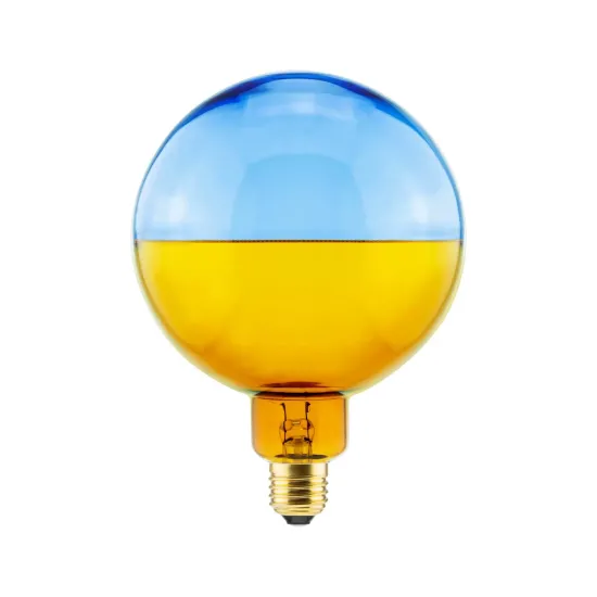 SEGULA LED Globe Illusion, E27, G145, blue/amber, 6W, 1900K, dimmable