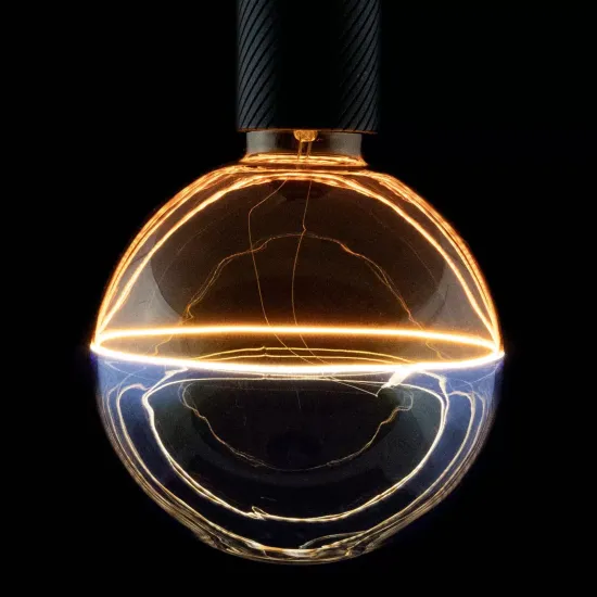 SEGULA LED Globe Illusion, E27, G145, blue/amber, 6W, 1900K, dimmable