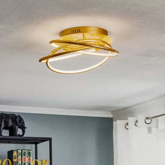 Barna – A Gold-Colored LED Ceiling Lamp