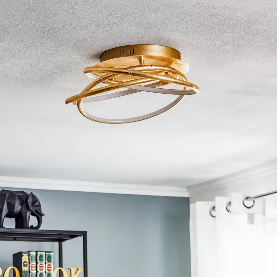 Barna – A Gold-Colored LED Ceiling Lamp