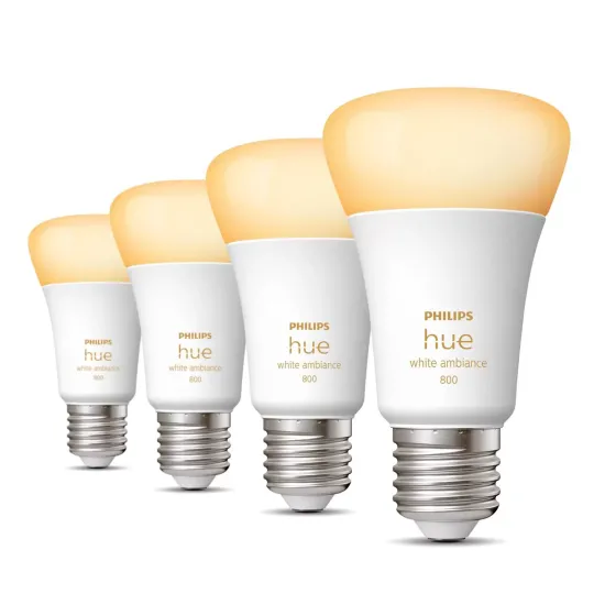 Philips Hue White Ambiance, 9W, 806 lm, E27, 4-pack