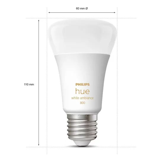 Philips Hue White Ambiance, 9W, 806 lm, E27, 4-pack