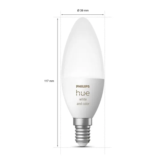 Philips Hue candle White & Color Ambiance, E14, 5.3W, 2-pack