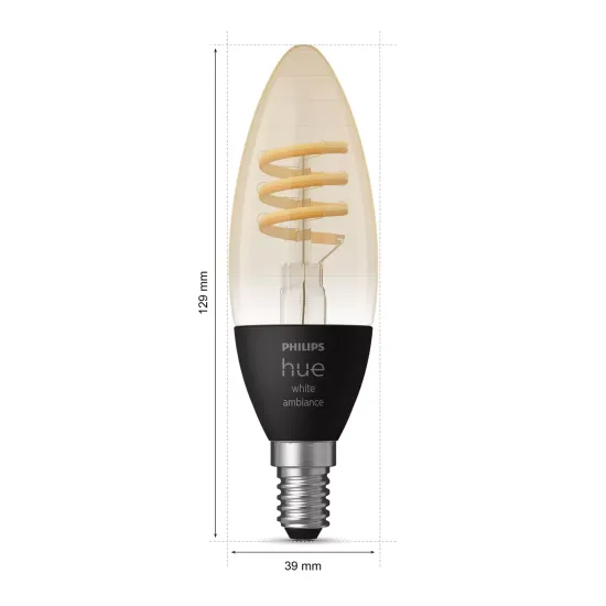 Philips Hue White Ambiance, E14, 4.6W, 350 lm, 4-pack