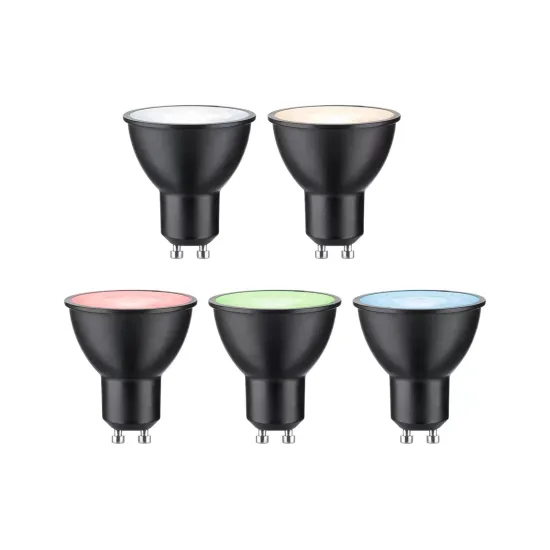 Paulmann LED GU10, 4.8W, 350 lm, Zigbee, black, 3-pack