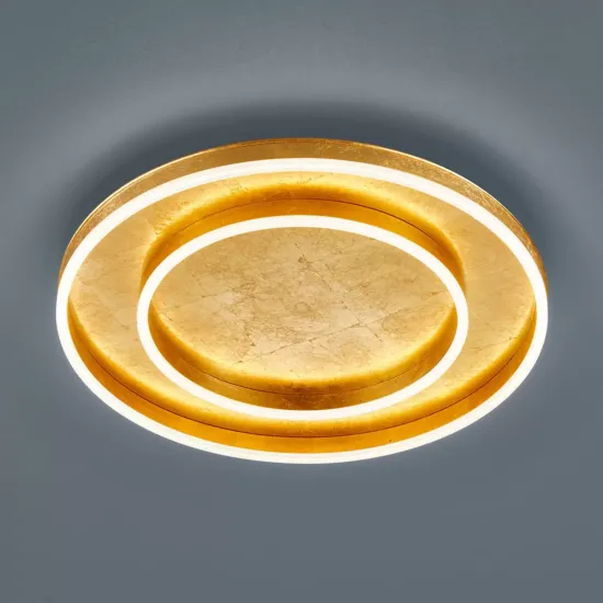 Helestra Sona LED ceiling light, dimmable, Ø60 cm, gold