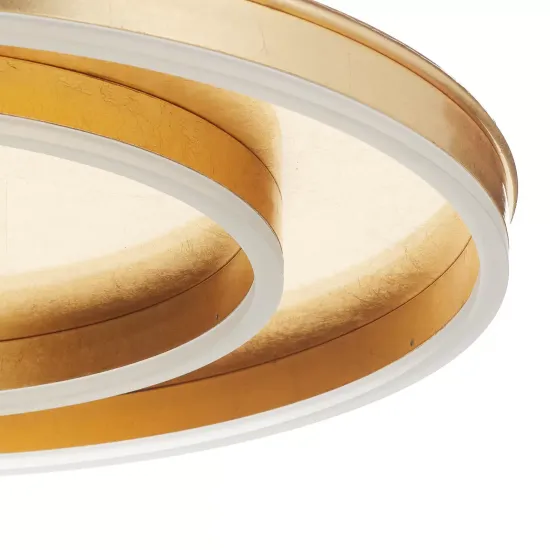 Helestra Sona LED ceiling light, dimmable, Ø60 cm, gold