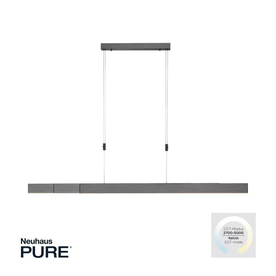 PURE Moto LED pendant light with dimmer, gray