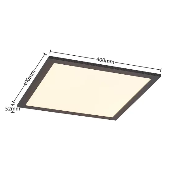Lindby LED-Panel Nelios, 40 x 40 cm, Black, CCT