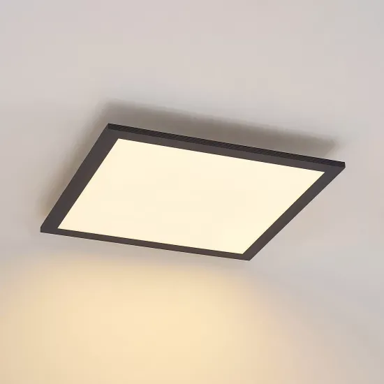 Lindby LED-Panel Nelios, 40 x 40 cm, Black, CCT