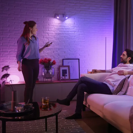Philips Hue LED ceiling spotlight Argenta, white, 2-light, RGB, CCT