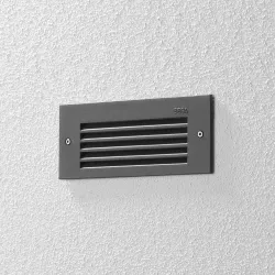 BEGA 33017 LED wall recessed light, 3000K, graphite, 17 cm